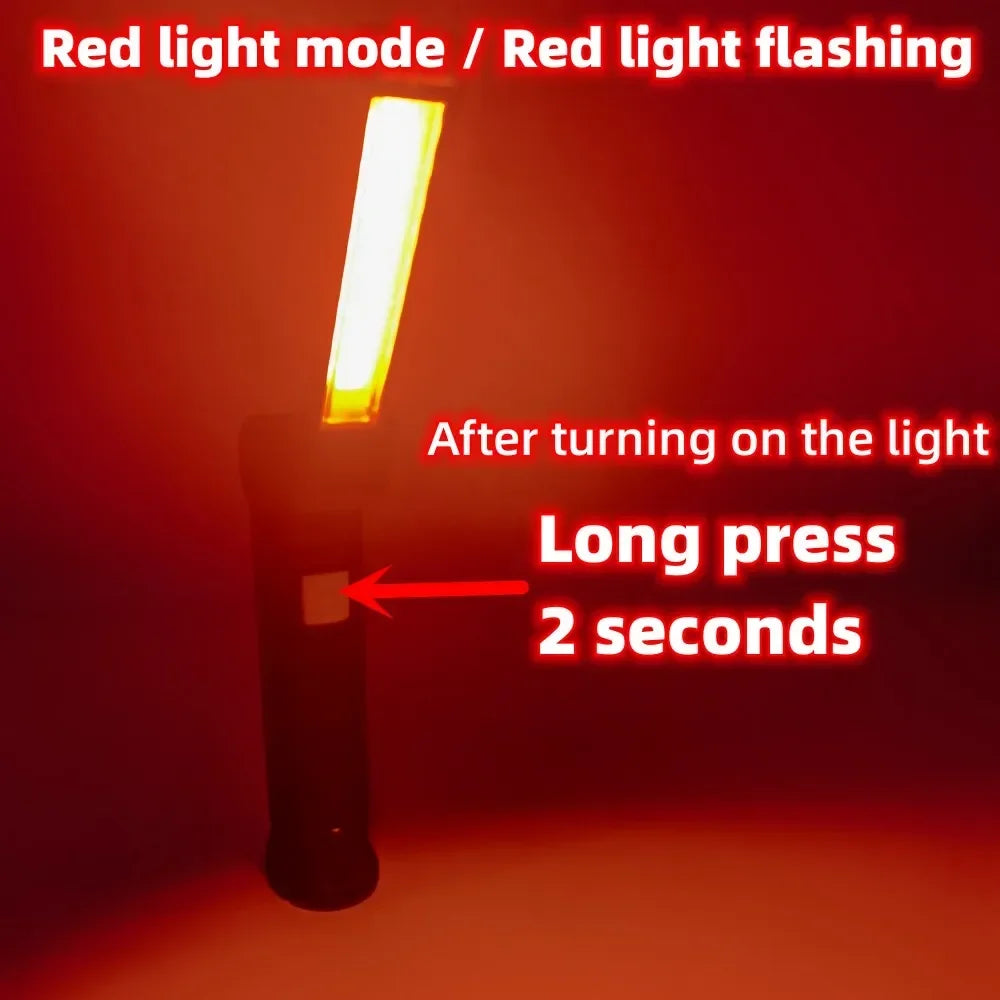 Portable COB LED Flashlight – USB Rechargeable Magnetic Work & Camping Lantern